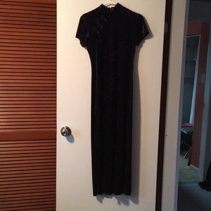 Purple velvet long dress